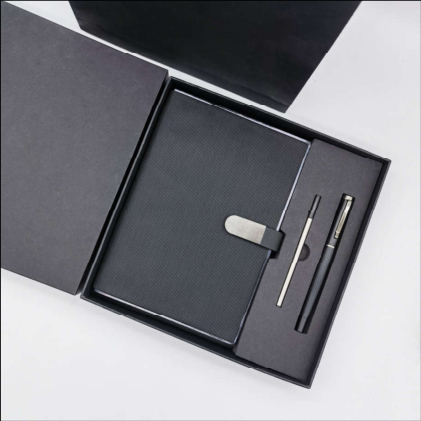 Parure carnet & stylo — Carnet A5, stylo à pointe tactile et recharge, personnalisable aux couleurs de votre entreprise