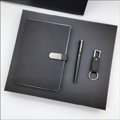 Parure carnet & stylo — Carnet A5, stylo à pointe tactile et clé USB, personnalisable aux couleurs de votre entreprise
