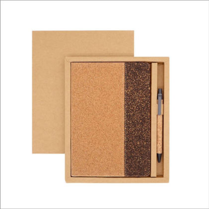 Parure carnet & stylo — Carnet A5 et stylo bille, personnalisable aux couleurs de votre entreprise