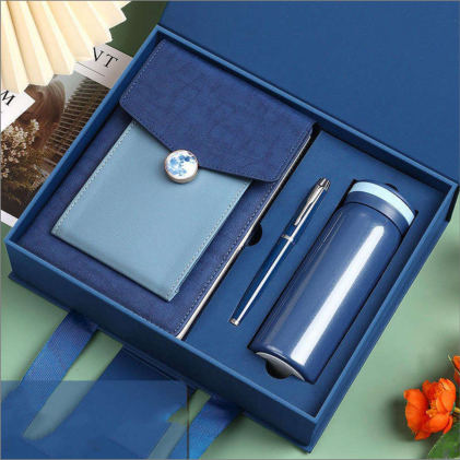 Parure carnet & stylo — Carnet A5, stylo à pointe tactile et mug isotherme, personnalisable aux couleurs de votre entreprise