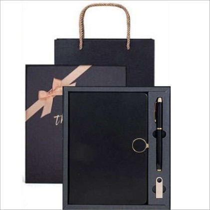 Parure carnet & stylo — Carnet A5, stylo à pointe tactile et clé USB, personnalisable aux couleurs de votre entreprise