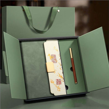 Parure carnet & stylo — Carnet A5, stylo à pointe tactile, clé USB et marque-page, personnalisable aux couleurs de votre entreprise