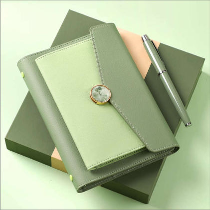 Parure carnet & stylo — Carnet A5 et stylo à pointe tactile, personnalisable aux couleurs de votre entreprise