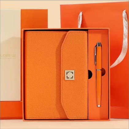 Parure carnet & stylo — Carnet A5 et stylo à pointe tactile, personnalisable aux couleurs de votre entreprise