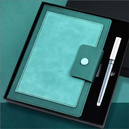 Parure carnet & stylo — Carnet A5 et stylo à pointe tactile, personnalisable aux couleurs de votre entreprise