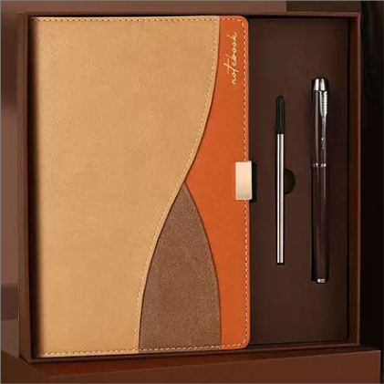 Parure carnet & stylo — Carnet A5 et stylo à pointe tactile, personnalisable aux couleurs de votre entreprise