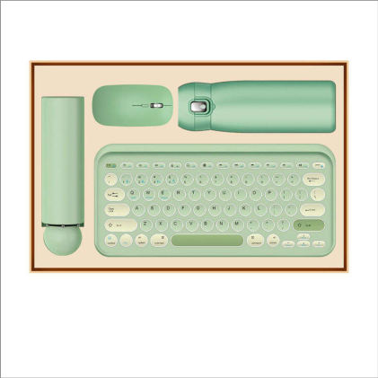 Parure carnet & stylo — Souris Bluetooth, clavier, parapluie et mug isotherme, personnalisable aux couleurs de votre entreprise